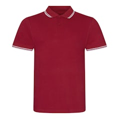 Jp003 Stretch Tipped Herenpolo Red White Torso